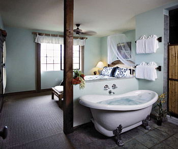 master bathroom with old fashioned jacuzzi tub